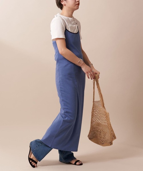 SHENERY（シーナリー）の「細ボーダーカットソーキャミワンピース（ワンピース・レディース・ネイビー/ブルー・FREE）」の8枚目の写真