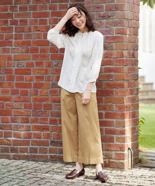 J.PRESS(ジェイプレス)の「【洗える】ポリエステル デシン幾何プリント ブラウス(シャツ/ブラウス・レディース・スモーキーグリーン系5/ネイビー系5/アイボリー系5・F)」の17枚目の写真