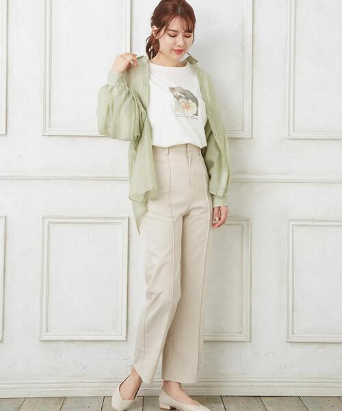 Allamanda（アラマンダ）の「センターシームストレート／パンツ（その他パンツ・レディース・アイボリー/ラベンダー・S/M）」の12枚目の写真