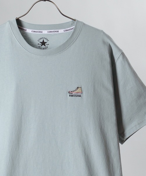 CONVERSE(コンバース)の「【CONVERSE/コンバース】ワンポイントシューズ 刺繍半袖Tシャツ(Tシャツ/カットソー・メンズ・ホワイト/グレイッシュブルー/ブラック/グレイッシュベージュ/ライトグリーン・XL/M/L)」の5枚目の写真