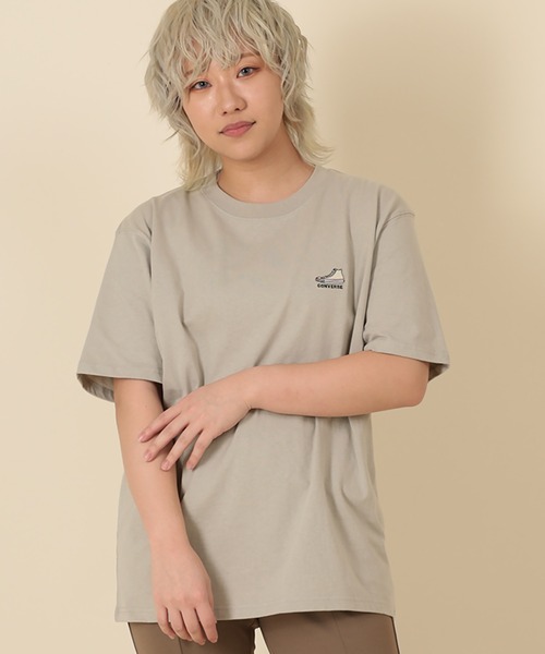 CONVERSE(コンバース)の「【CONVERSE/コンバース】ワンポイントシューズ 刺繍半袖Tシャツ(Tシャツ/カットソー・メンズ・ホワイト/グレイッシュブルー/ブラック/グレイッシュベージュ/ライトグリーン・XL/M/L)」の13枚目の写真