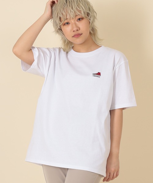 CONVERSE(コンバース)の「【CONVERSE/コンバース】ワンポイントシューズ 刺繍半袖Tシャツ(Tシャツ/カットソー・メンズ・ホワイト/グレイッシュブルー/ブラック/グレイッシュベージュ/ライトグリーン・XL/M/L)」の22枚目の写真