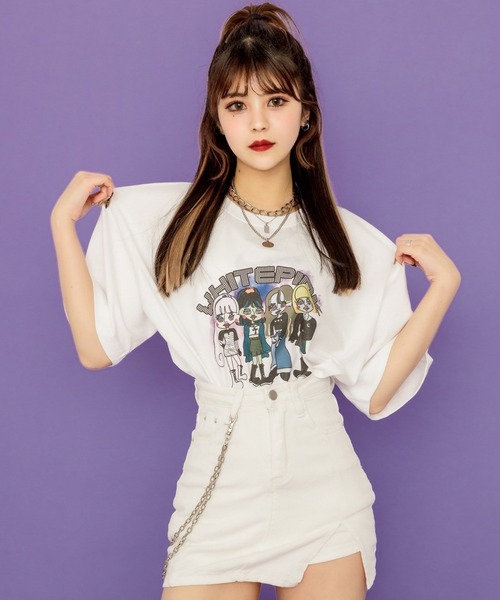 .KOM(ドットコム)の「『WHITEPINK』おぴんくTシャツ///(Tシャツ/カットソー・レディース・ホワイト/ブラック・FREE)」の14枚目の写真