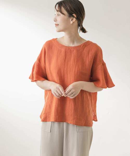 F by ROSSO（エフバイロッソ）の「F by ROSSO　リネンフレアスリーブブラウス（シャツ/ブラウス・レディース・ベージュ/オレンジ/ブルー/ブラック・FREE）」の15枚目の写真