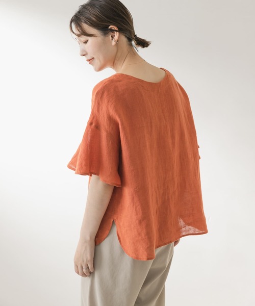F by ROSSO（エフバイロッソ）の「F by ROSSO　リネンフレアスリーブブラウス（シャツ/ブラウス・レディース・ベージュ/オレンジ/ブルー/ブラック・FREE）」の16枚目の写真
