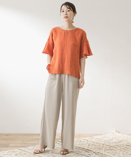 F by ROSSO（エフバイロッソ）の「F by ROSSO　リネンフレアスリーブブラウス（シャツ/ブラウス・レディース・ベージュ/オレンジ/ブルー/ブラック・FREE）」の17枚目の写真