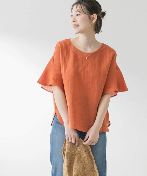 F by ROSSO（エフバイロッソ）の「F by ROSSO　リネンフレアスリーブブラウス（シャツ/ブラウス・レディース・ベージュ/オレンジ/ブルー/ブラック・FREE）」の18枚目の写真