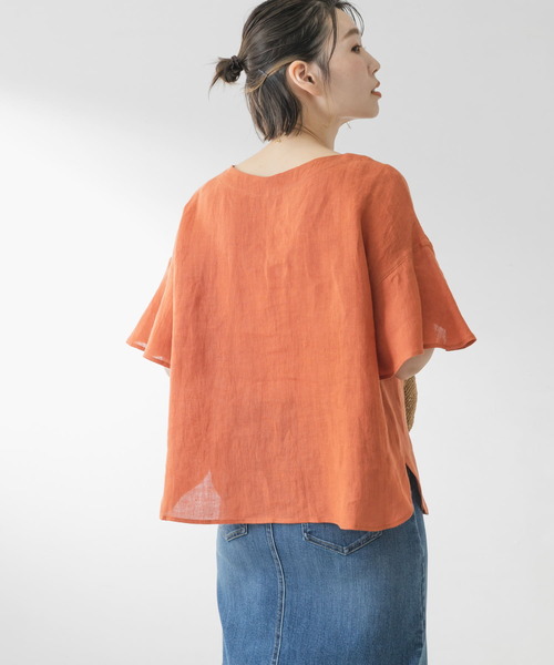 F by ROSSO（エフバイロッソ）の「F by ROSSO　リネンフレアスリーブブラウス（シャツ/ブラウス・レディース・ベージュ/オレンジ/ブルー/ブラック・FREE）」の20枚目の写真