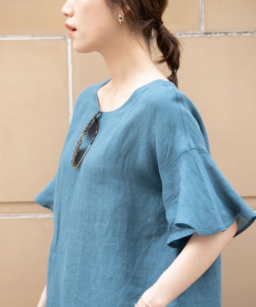 F by ROSSO（エフバイロッソ）の「F by ROSSO　リネンフレアスリーブブラウス（シャツ/ブラウス・レディース・ベージュ/オレンジ/ブルー/ブラック・FREE）」の22枚目の写真