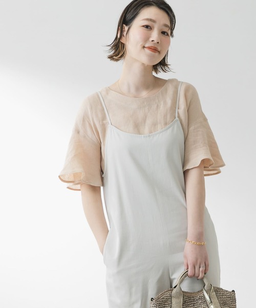 F by ROSSO（エフバイロッソ）の「F by ROSSO　リネンフレアスリーブブラウス（シャツ/ブラウス・レディース・ベージュ/オレンジ/ブルー/ブラック・FREE）」の5枚目の写真