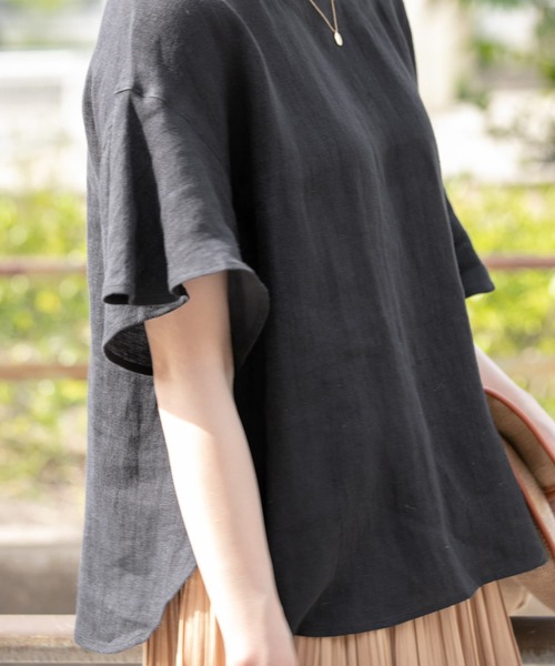 F by ROSSO（エフバイロッソ）の「F by ROSSO　リネンフレアスリーブブラウス（シャツ/ブラウス・レディース・ベージュ/オレンジ/ブルー/ブラック・FREE）」の9枚目の写真