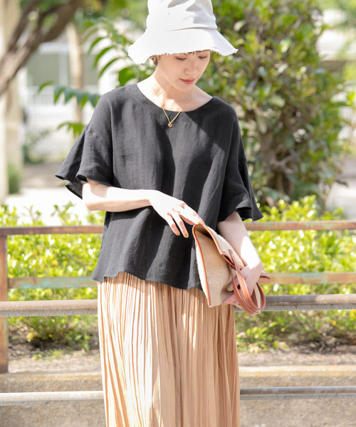 F by ROSSO（エフバイロッソ）の「F by ROSSO　リネンフレアスリーブブラウス（シャツ/ブラウス・レディース・ベージュ/オレンジ/ブルー/ブラック・FREE）」の11枚目の写真