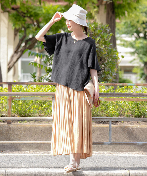 F by ROSSO（エフバイロッソ）の「F by ROSSO　リネンフレアスリーブブラウス（シャツ/ブラウス・レディース・ベージュ/オレンジ/ブルー/ブラック・FREE）」の12枚目の写真