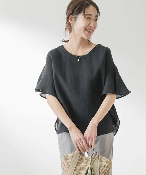 F by ROSSO（エフバイロッソ）の「F by ROSSO　リネンフレアスリーブブラウス（シャツ/ブラウス・レディース・ベージュ/オレンジ/ブルー/ブラック・FREE）」の13枚目の写真