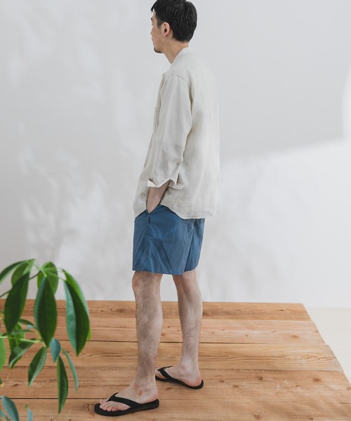 URBAN RESEARCH DOORS（アーバンリサーチドアーズ）の「リネンバンドカラー8分袖シャツ（シャツ/ブラウス・メンズ・アイボリー/ベージュ系その他/ミント/ホワイト系その他/パープル/ブラウン系その他・40/38）」の20枚目の写真