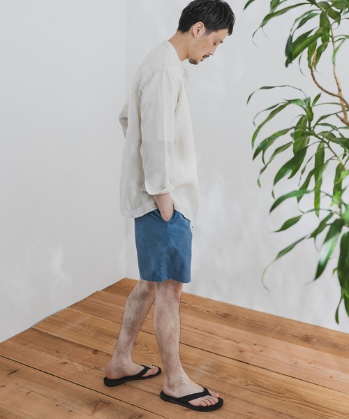 URBAN RESEARCH DOORS（アーバンリサーチドアーズ）の「リネンバンドカラー8分袖シャツ（シャツ/ブラウス・メンズ・アイボリー/ベージュ系その他/ミント/ホワイト系その他/パープル/ブラウン系その他・40/38）」の22枚目の写真