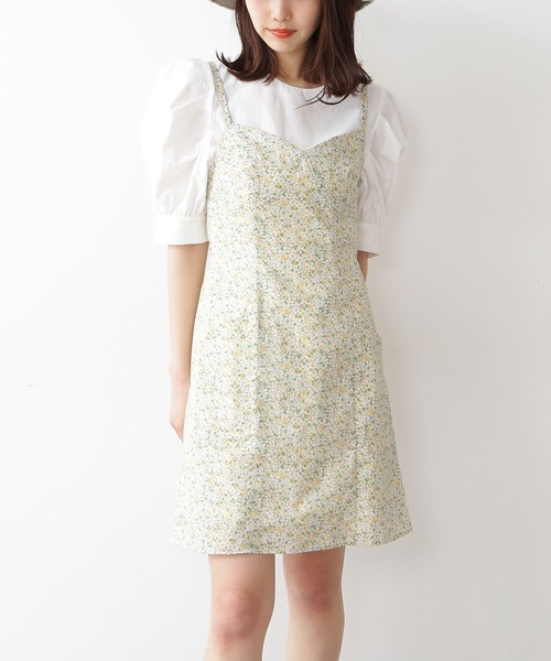 FREE'S MART(フリーズマート)の「◆バスト切替ミニ丈Aラインキャミワンピース(ワンピース・レディース・ブラック/イエロー系その他・FREE)」の2枚目の写真