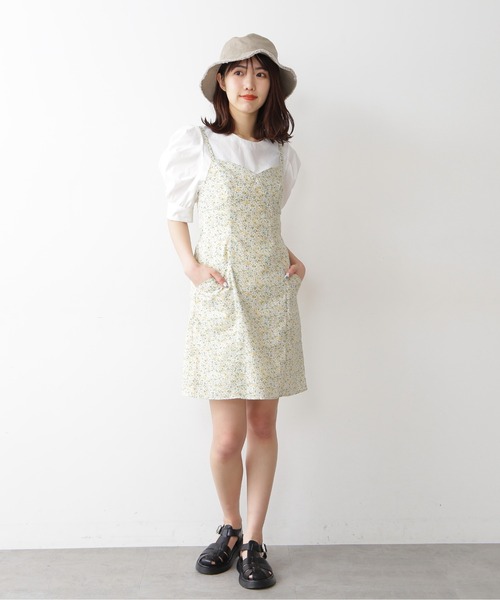 FREE'S MART(フリーズマート)の「◆バスト切替ミニ丈Aラインキャミワンピース(ワンピース・レディース・ブラック/イエロー系その他・FREE)」の9枚目の写真