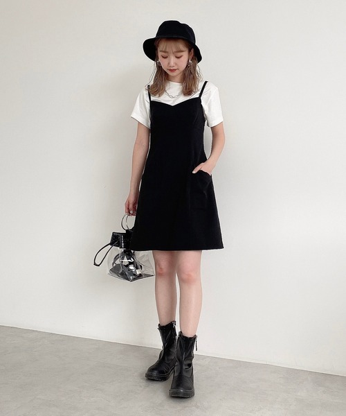 FREE'S MART(フリーズマート)の「◆バスト切替ミニ丈Aラインキャミワンピース(ワンピース・レディース・ブラック/イエロー系その他・FREE)」の10枚目の写真