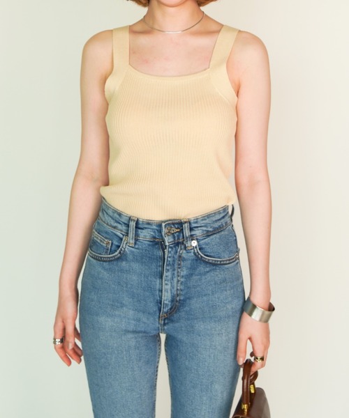 yuue' ( wear )（ユーイ）の「スクエアネックキャミソール タンクトップ（タンクトップ・レディース・ホワイト/ライトブルー/ブラック/ベージュ/レンガ・FREE）」の20枚目の写真