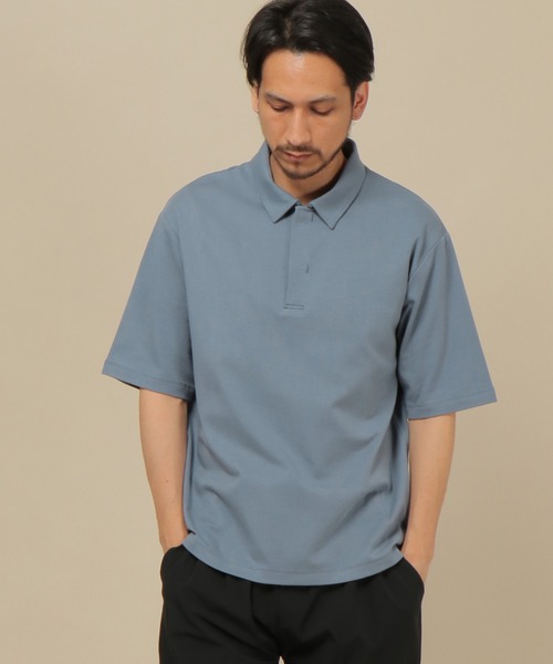 ikka(イッカ)の「キシリトールプリント涼感ポロ(ポロシャツ・メンズ・ベージュ/ブルー・S/M/L/XL)」の1枚目の写真