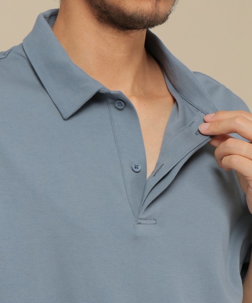 ikka(イッカ)の「キシリトールプリント涼感ポロ(ポロシャツ・メンズ・ベージュ/ブルー・S/M/L/XL)」の6枚目の写真