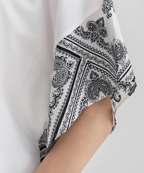 Bou Jeloud（ブージュルード）の「異素材スリーブオーバーチュニック（Tシャツ/カットソー・レディース・ホワイト系その他/オフホワイト/ブラック系その他/ブラウン・FREE）」の13枚目の写真