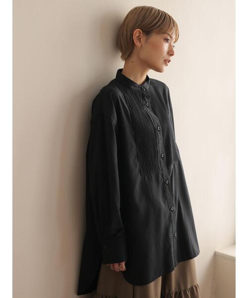 rem closet（レムクローゼット）の「【Jilky×rem】タキシードシャツ（シャツ/ブラウス・レディース・ブラック/グレイッシュベージュ/ホワイト・S）」の5枚目の写真