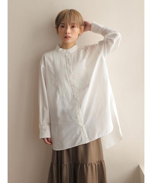 rem closet（レムクローゼット）の「【Jilky×rem】タキシードシャツ（シャツ/ブラウス・レディース・ブラック/グレイッシュベージュ/ホワイト・S）」の2枚目の写真