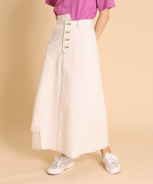 Cepica（セピカ）の「サイドチュールカツラギスカート（スカート・レディース・アイボリー・FREE）」の8枚目の写真