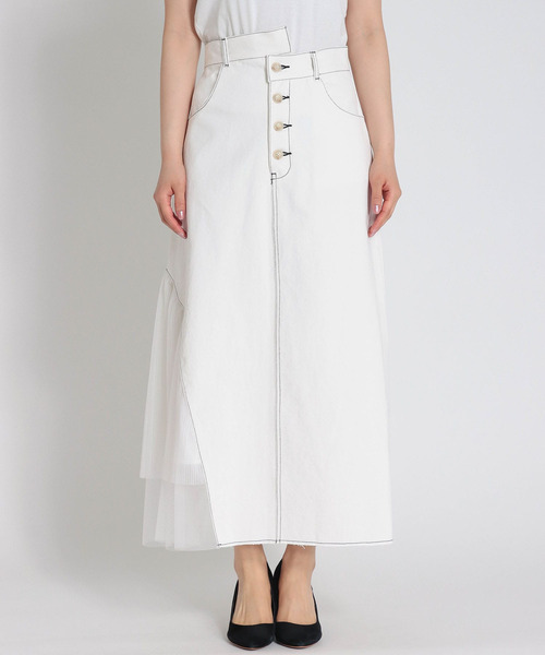 Cepica（セピカ）の「サイドチュールカツラギスカート（スカート・レディース・アイボリー・FREE）」の7枚目の写真