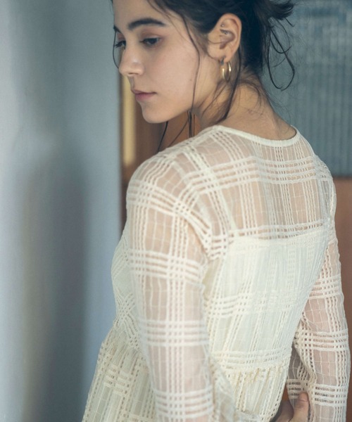 kaene（カエン）の「チェックレースカシュクールワンピース（ワンピース・レディース・ブラック/アイボリー・FREE）」の17枚目の写真