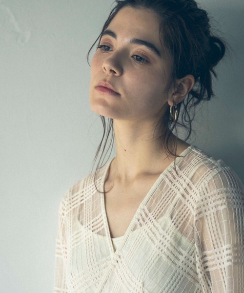 kaene（カエン）の「チェックレースカシュクールワンピース（ワンピース・レディース・ブラック/アイボリー・FREE）」の16枚目の写真