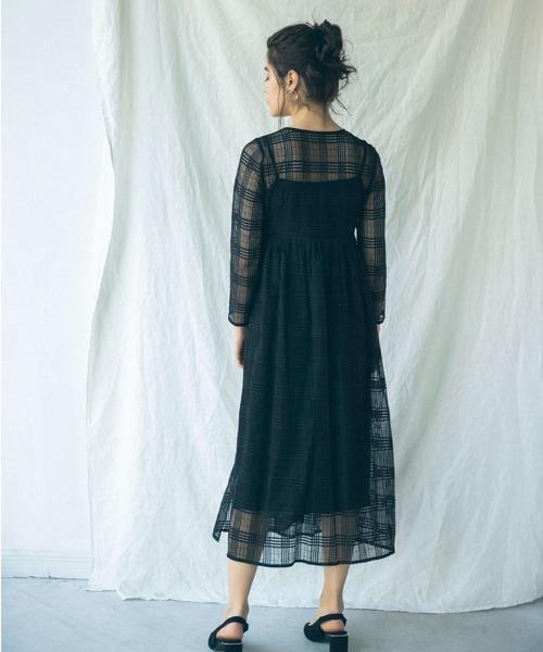 kaene（カエン）の「チェックレースカシュクールワンピース（ワンピース・レディース・ブラック/アイボリー・FREE）」の20枚目の写真