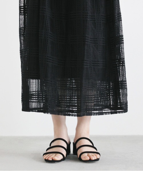 kaene（カエン）の「チェックレースカシュクールワンピース（ワンピース・レディース・ブラック/アイボリー・FREE）」の12枚目の写真