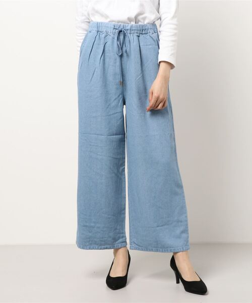 Lugnoncure（ルノンキュール）の「ワイドイージーパンツ（その他パンツ・レディース・サックスブルー/ブルー/オフホワイト・ﾌﾘ-）」の3枚目の写真