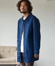 mj7938-STRETCH DENIM MIDDLE LENGTH COAT コート