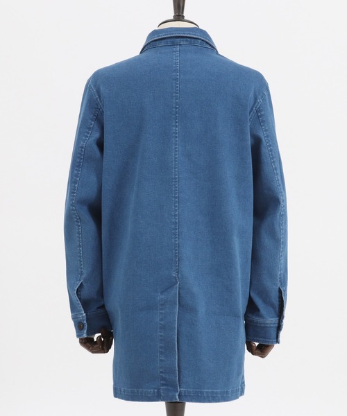 Magine（マージン）の「mj7938-STRETCH DENIM MIDDLE LENGTH COAT コート（ステンカラーコート・メンズ・インディゴブルー/ダークインディゴブルー・48/44/46）」の15枚目の写真