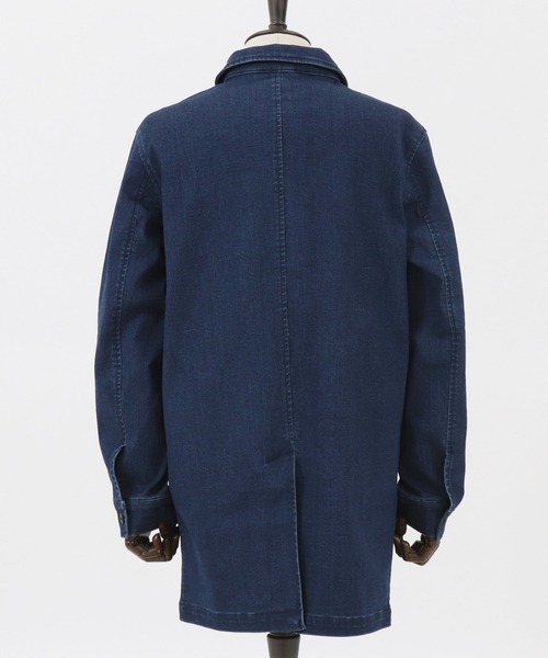 Magine（マージン）の「mj7938-STRETCH DENIM MIDDLE LENGTH COAT コート（ステンカラーコート・メンズ・インディゴブルー/ダークインディゴブルー・48/44/46）」の17枚目の写真