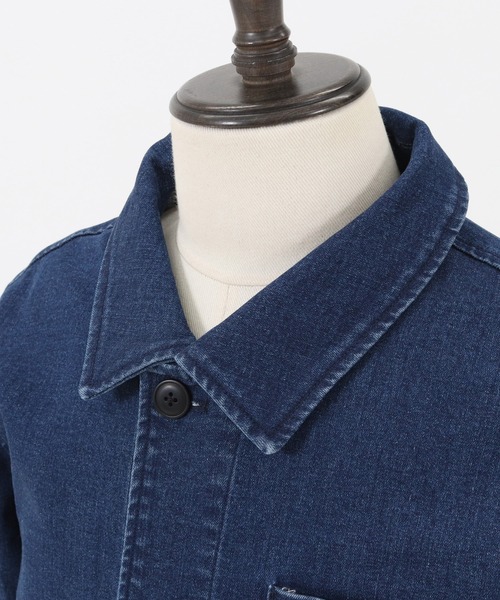 Magine（マージン）の「mj7938-STRETCH DENIM MIDDLE LENGTH COAT コート（ステンカラーコート・メンズ・インディゴブルー/ダークインディゴブルー・48/44/46）」の18枚目の写真