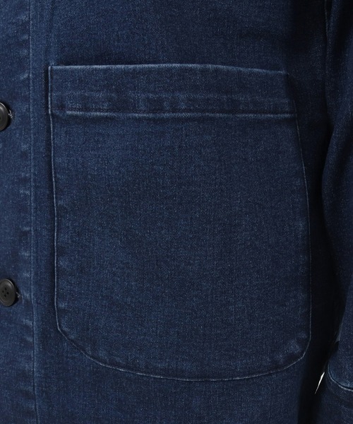 Magine（マージン）の「mj7938-STRETCH DENIM MIDDLE LENGTH COAT コート（ステンカラーコート・メンズ・インディゴブルー/ダークインディゴブルー・48/44/46）」の20枚目の写真