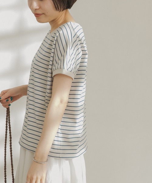 FORK&SPOON（フォークアンドスプーン）の「FORK&SPOON　ボーダーワイドTシャツ（Tシャツ/カットソー・レディース・ホワイト系その他/ブラック系その他/ブラウン系その他/グリーン系その他・ONE）」の2枚目の写真