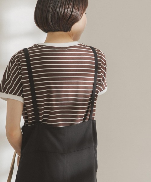 FORK&SPOON（フォークアンドスプーン）の「FORK&SPOON　ボーダーワイドTシャツ（Tシャツ/カットソー・レディース・ホワイト系その他/ブラック系その他/ブラウン系その他/グリーン系その他・ONE）」の3枚目の写真