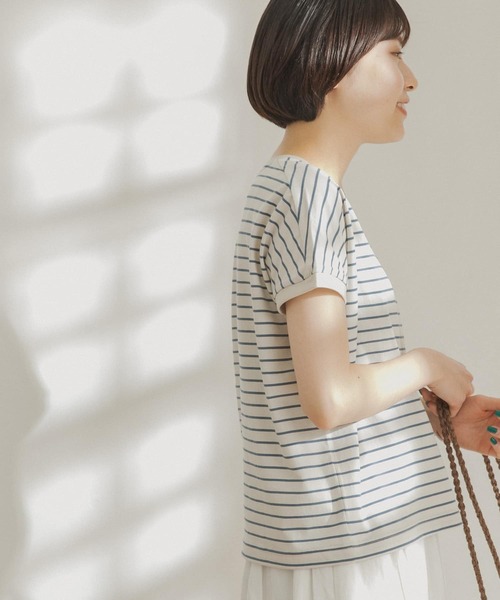 FORK&SPOON（フォークアンドスプーン）の「FORK&SPOON　ボーダーワイドTシャツ（Tシャツ/カットソー・レディース・ホワイト系その他/ブラック系その他/ブラウン系その他/グリーン系その他・ONE）」の6枚目の写真