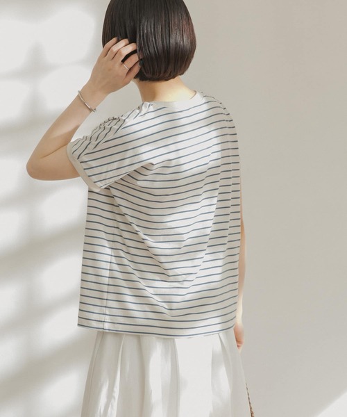 FORK&SPOON（フォークアンドスプーン）の「FORK&SPOON　ボーダーワイドTシャツ（Tシャツ/カットソー・レディース・ホワイト系その他/ブラック系その他/ブラウン系その他/グリーン系その他・ONE）」の7枚目の写真