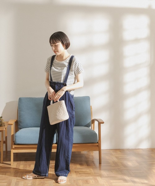 FORK&SPOON（フォークアンドスプーン）の「FORK&SPOON　ボーダーワイドTシャツ（Tシャツ/カットソー・レディース・ホワイト系その他/ブラック系その他/ブラウン系その他/グリーン系その他・ONE）」の14枚目の写真