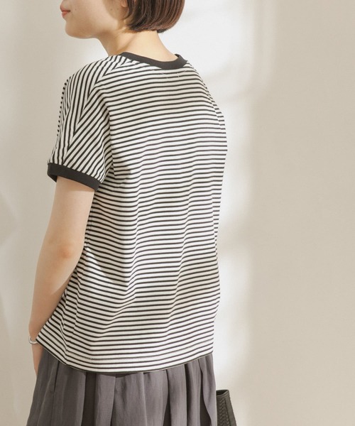 FORK&SPOON（フォークアンドスプーン）の「FORK&SPOON　ボーダーワイドTシャツ（Tシャツ/カットソー・レディース・ホワイト系その他/ブラック系その他/ブラウン系その他/グリーン系その他・ONE）」の21枚目の写真