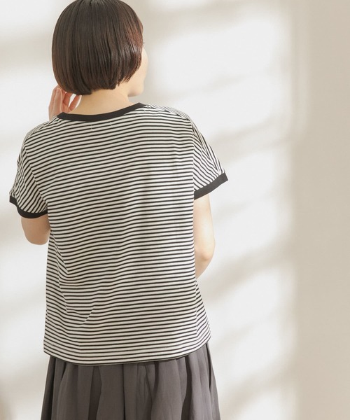 FORK&SPOON（フォークアンドスプーン）の「FORK&SPOON　ボーダーワイドTシャツ（Tシャツ/カットソー・レディース・ホワイト系その他/ブラック系その他/ブラウン系その他/グリーン系その他・ONE）」の22枚目の写真