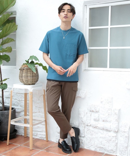 UNION STATION（ユニオンステーション）の「フェイクレイヤードポケットTシャツ[接触冷感]（Tシャツ/カットソー・メンズ・ホワイト/ライトブルー/ブラック/ライトグリーン/ブルー/グレー系その他・LL/3L/L/M/S）」の14枚目の写真