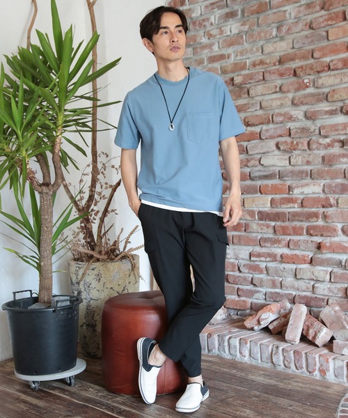 UNION STATION（ユニオンステーション）の「フェイクレイヤードポケットTシャツ[接触冷感]（Tシャツ/カットソー・メンズ・ホワイト/ライトブルー/ブラック/ライトグリーン/ブルー/グレー系その他・LL/3L/L/M/S）」の13枚目の写真